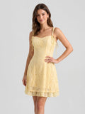Daffodil Lace A-Line Sweetheart Short Dress
