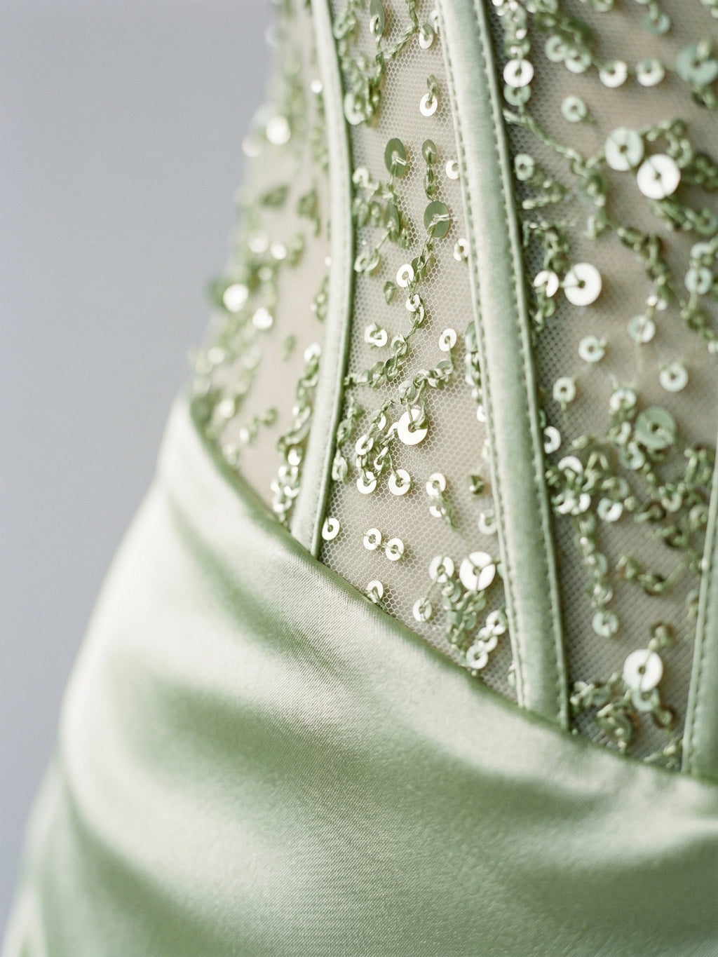 Dusty Sage Satin Column Straight Neck Back Zip Short Homecoming Dress with Sequins