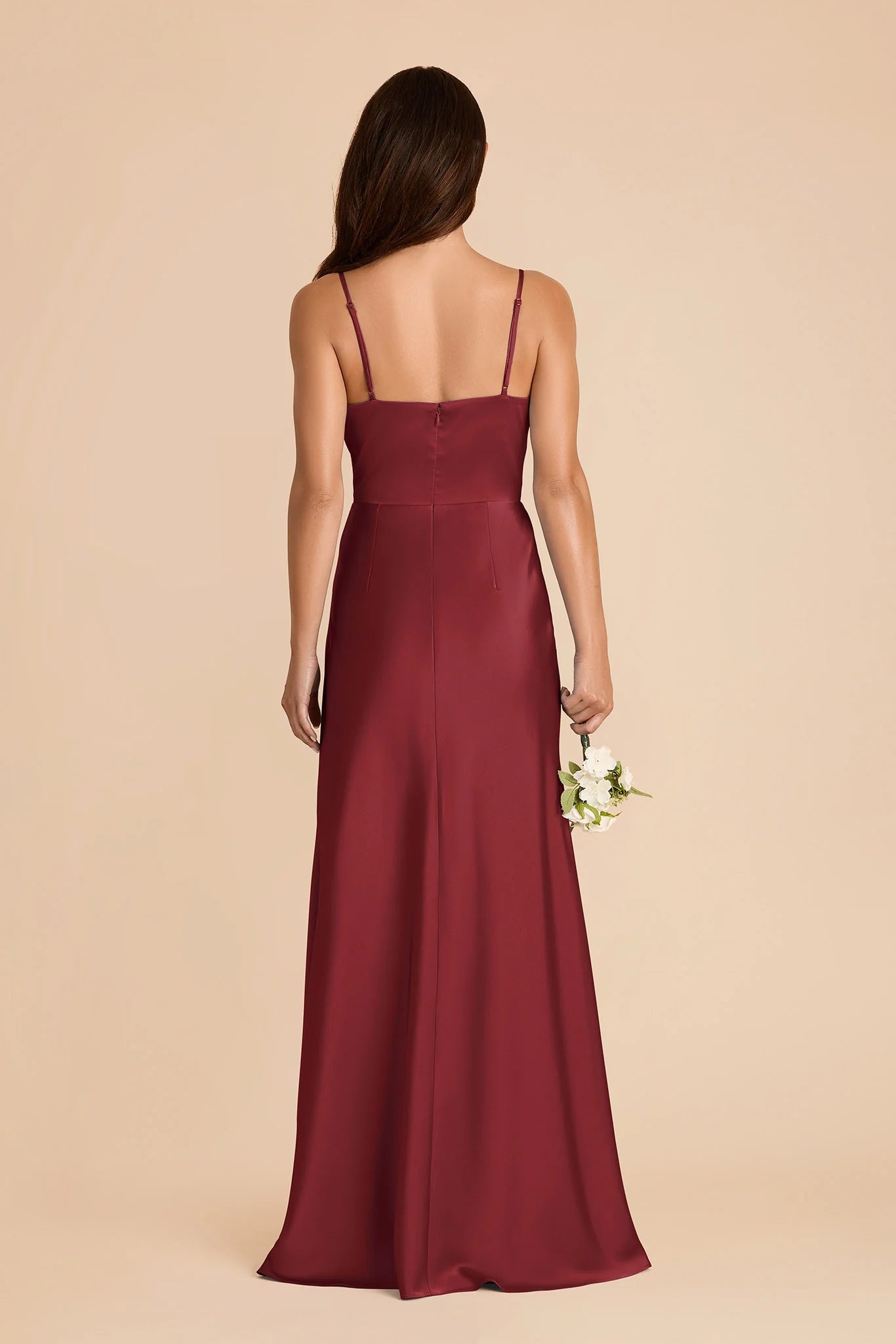 Elegant Sheath Satin Sweetheart Spaghetti Strap Zipper Back Floor Length Bridesmaid Dress