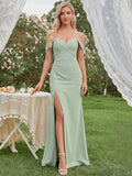 Elegant Dusty Sage Chiffon A-Line Sweetheart Ankle-Length Bridesmaid Dress