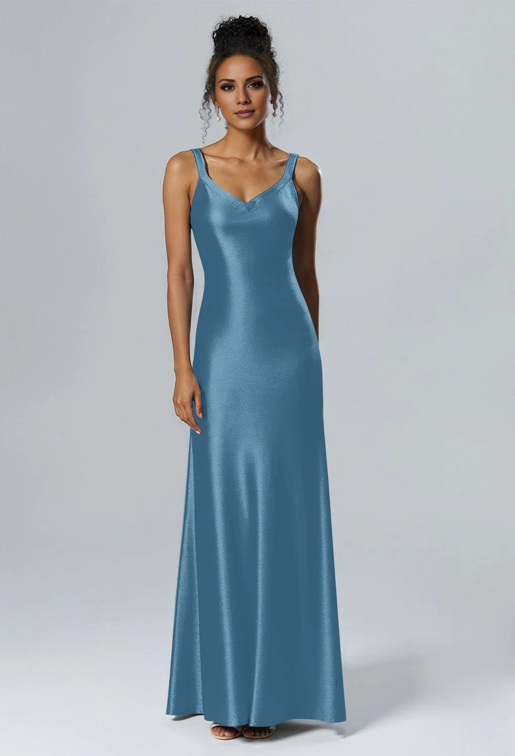 Elegant Mermaid V-Neck Sleeveless Back Zipper  Floor Length Bridesmaid Dresses