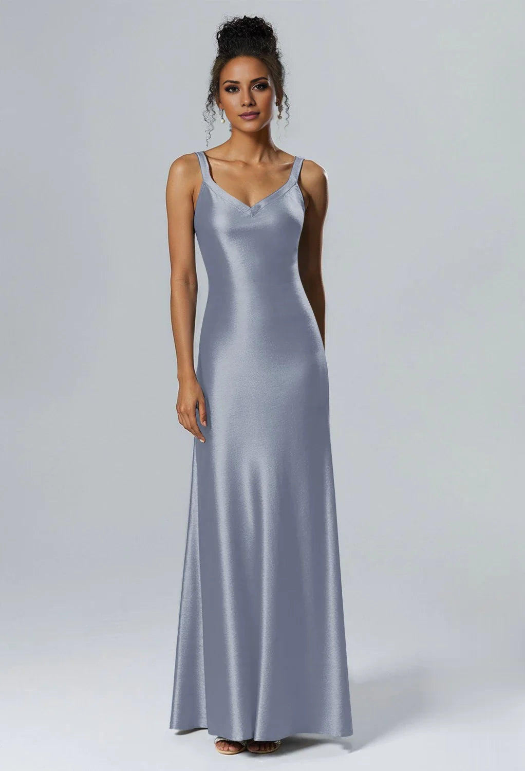 Elegant Mermaid V-Neck Sleeveless Back Zipper  Floor Length Bridesmaid Dresses