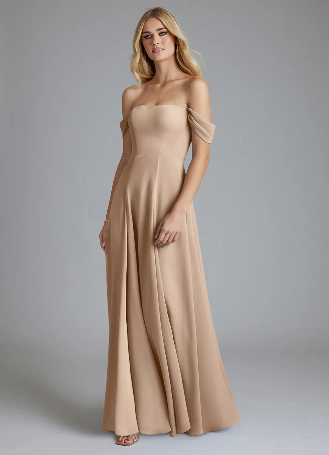 Bridesmaid Dresses Elegant Satin Off-Shoulder Sweetheart Neckline A-Line Floor-Length Gown