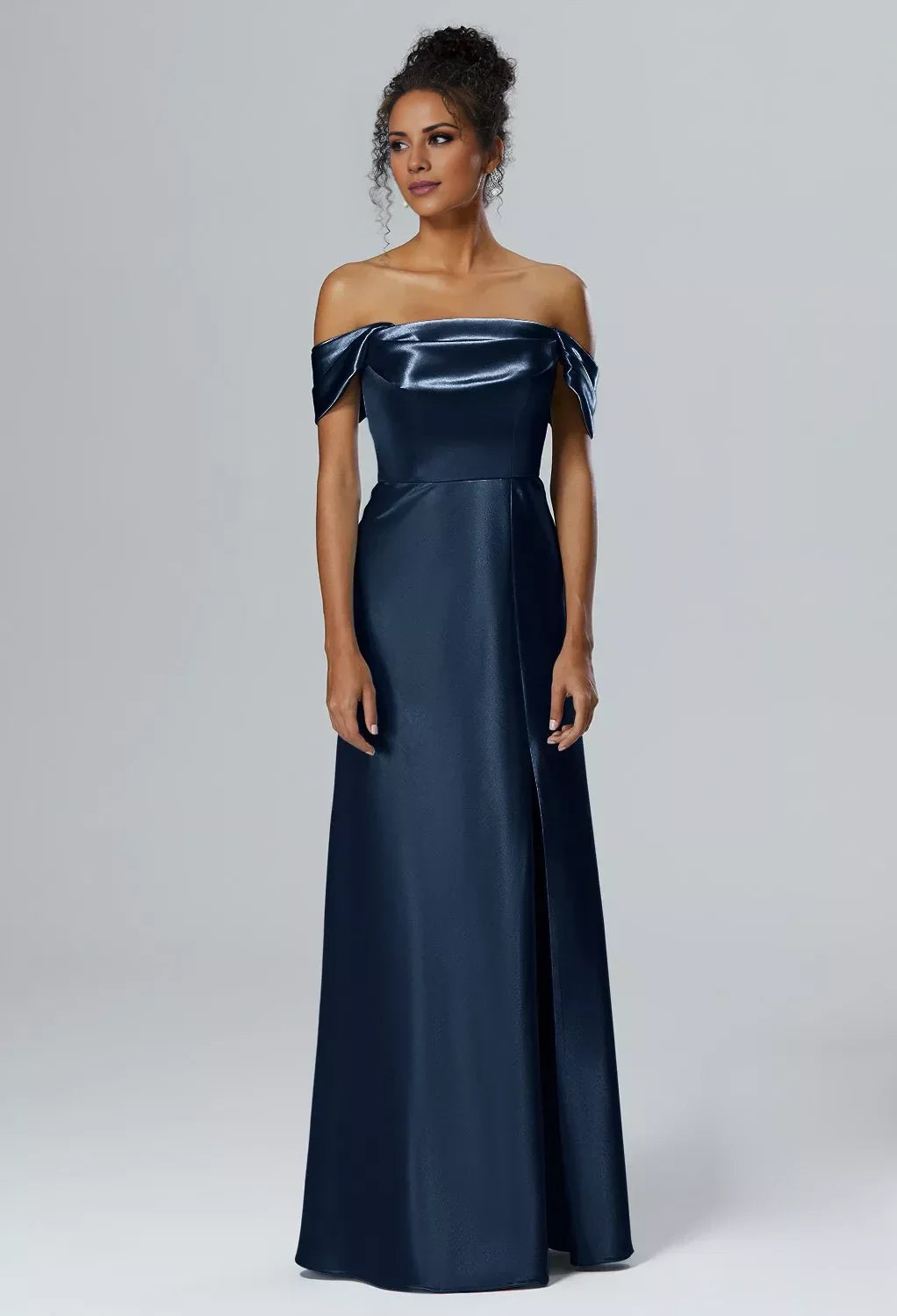 Fashion Mermaid One Shoulder Neck Sleeveless Side Slit Back Zip Floor Length Bridesmaid Dresses