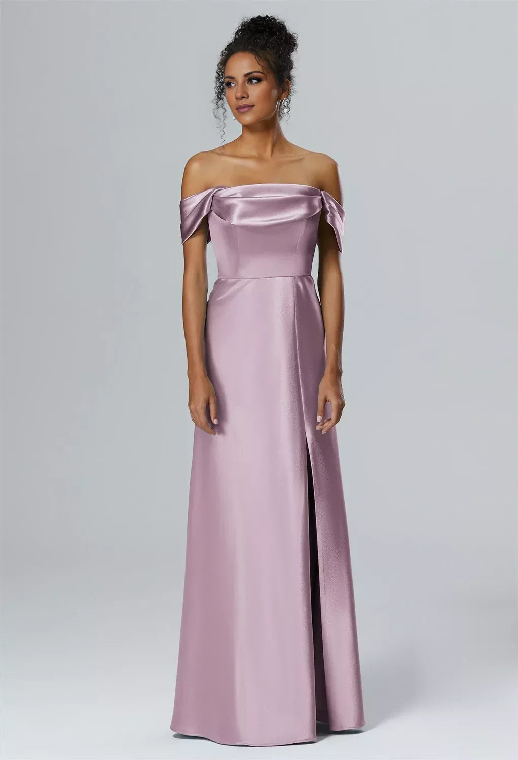 Fashion Mermaid One Shoulder Neck Sleeveless Side Slit Back Zip Floor Length Bridesmaid Dresses