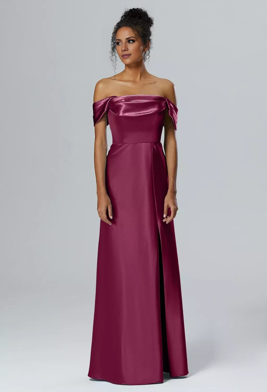 Fashion Mermaid One Shoulder Neck Sleeveless Side Slit Back Zip Floor Length Bridesmaid Dresses