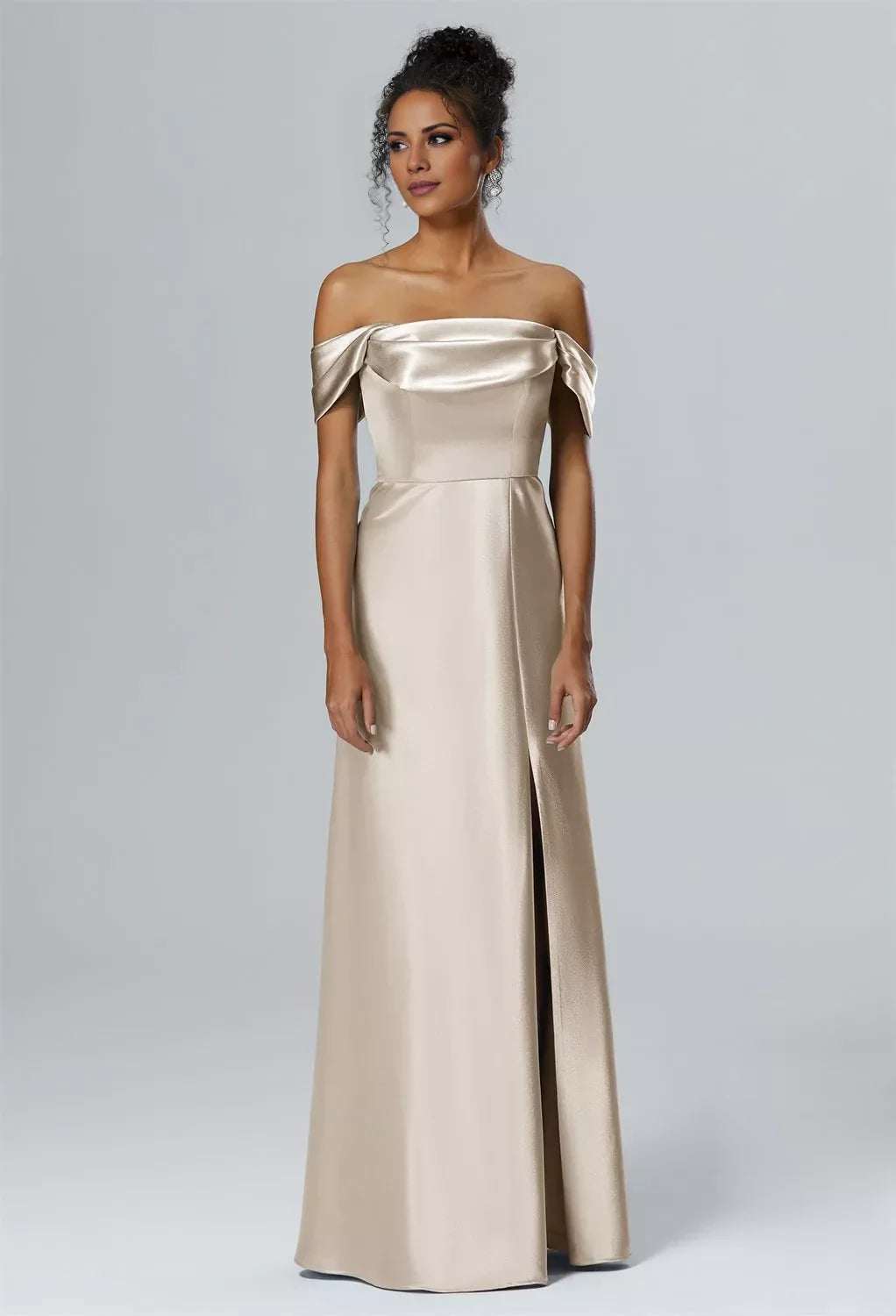 Fashion Mermaid One Shoulder Neck Sleeveless Side Slit Back Zip Floor Length Bridesmaid Dresses