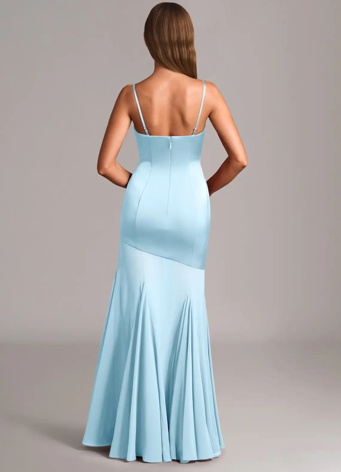Luxe Mermaid Strapless Sleeveless Strap Back Floor Length Bridesmaid Dress