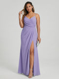 Simple Mauve Chiffon A-Line Sweetheart Backless with Ruffle Accents Ankle-Length Bridesmaid Dress