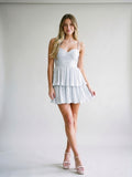 Mist Satin A-Line Sweetheart Backless Mini Homecoming Dress with Beading