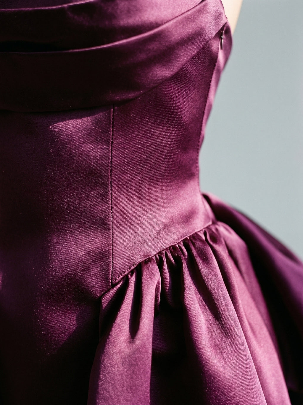 Mulberry Satin A-Line Straight Neck Criss-Cross Straps Short Homecoming Dress with Pleating