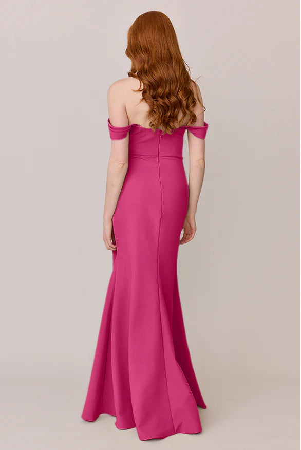 Off-the-Shoulder Bridesmaid Dresses with Sweetheart Neck, Ruched Detail and Mermaid Skirt Formal Gown