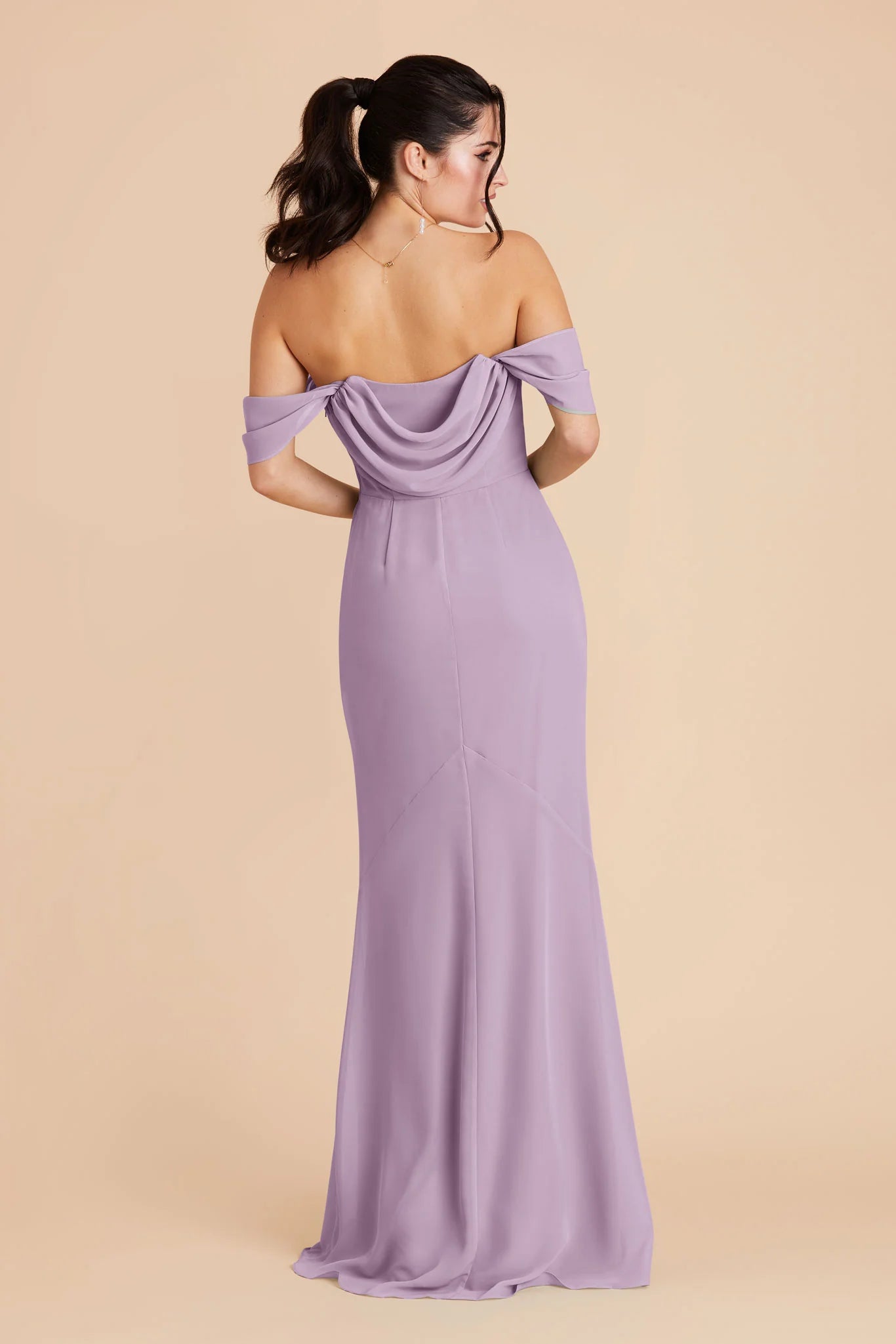 Off Shoulder Draped Chiffon Bridesmaid Dress Convertible Strapless High Slit A Line Floor Length Wedding Guest Formal Gown