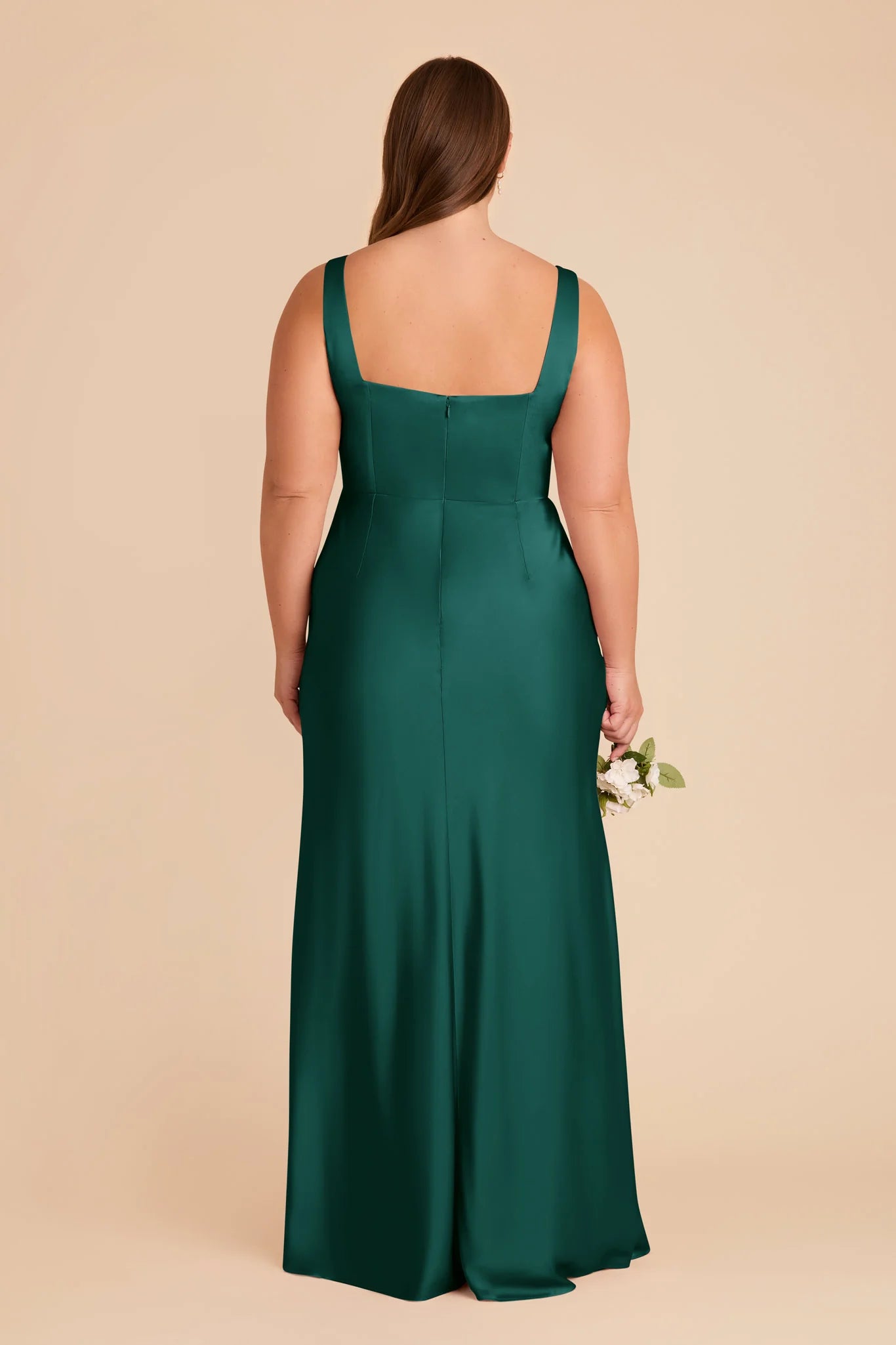 Perfectly Sheath/Column Square Neck Sleeveless Satin Maxi Bridesmaid Dress