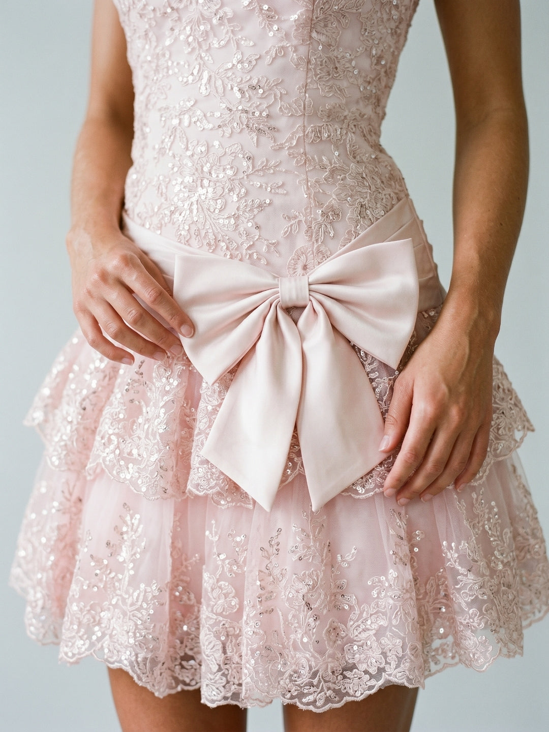 Petal Satin A-Line Straight Neck Back Zip Short Homecoming Dress with Cascading Ruffles