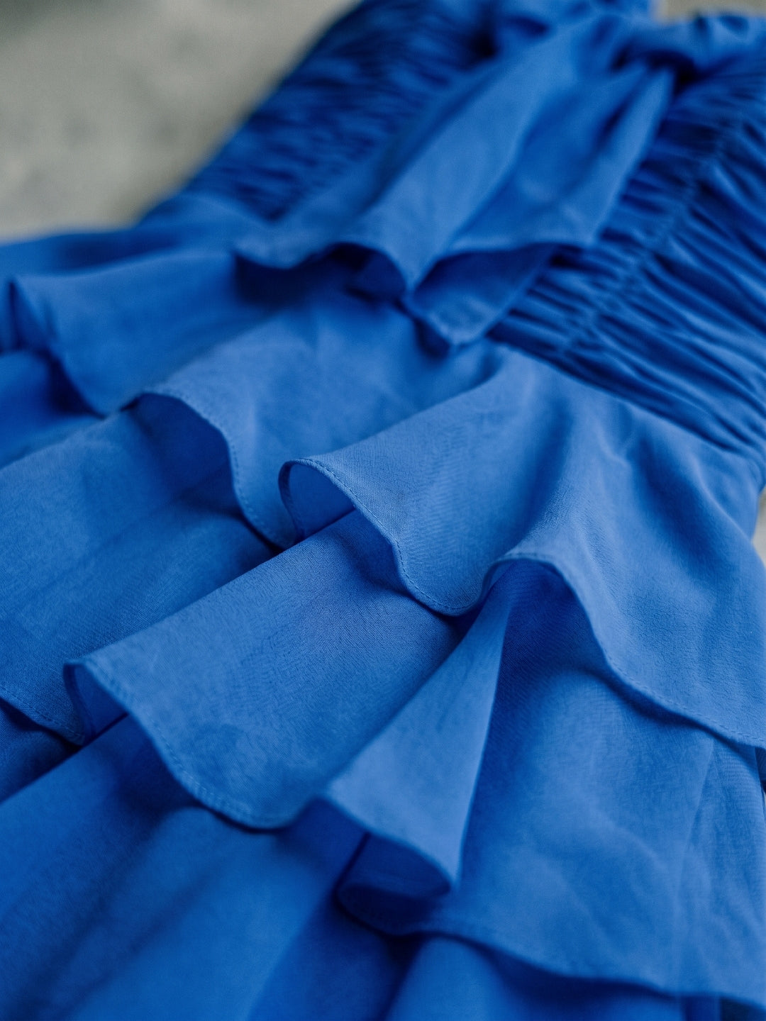 Royal Blue Chiffon A-Line Sweetheart Back Zip Short Homecoming Dress with Cascading Ruffles