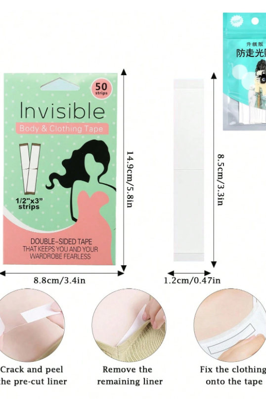 Invisible Double Sided Clothing Body Fashion Tape Strips