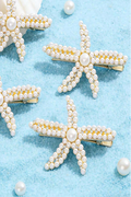 Pearl Starfish Hair Clip Rhinestone Star Alligator Hair Barrette