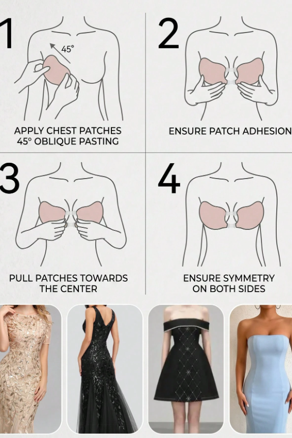 Perforated Front Closure Adhesive Bra with Clear Straps