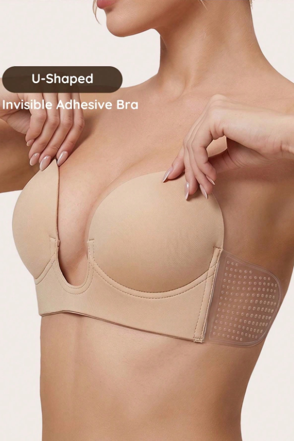 U-Shaped Deep V Reusable Self Adhesive Invisible Bra