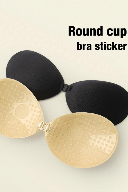 Round Cup Breathable Front Clip Reusable Adhesive Bra