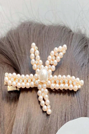 Pearl Starfish Hair Clip Rhinestone Star Alligator Hair Barrette