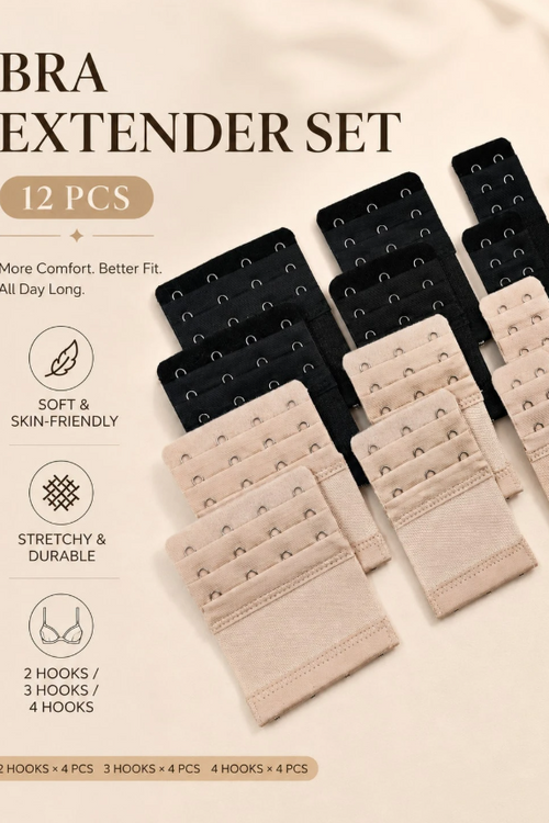 12Pcs Elastic Bra Extender Set 2/3/4 Hooks Available