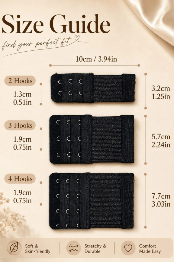 12Pcs Elastic Bra Extender Set 2/3/4 Hooks Available