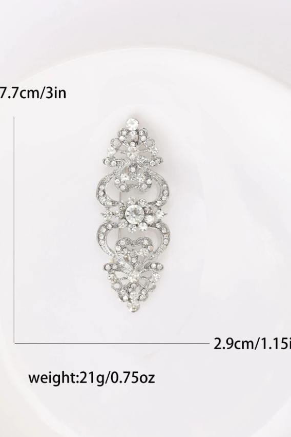 Vintage Filigree Crystal Hollow Formal Dress Brooch