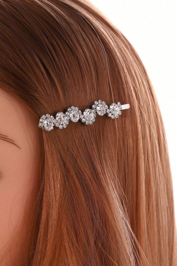 Silver Rhinestone Flower Bobby Pins Crystal Bridal Hair Pins