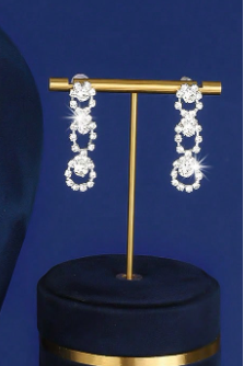 Rhinestone Lace Bridal 4-Piece Jewelry Set Silver Party Jewelry