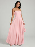 Sexy Petal Chiffon A-Line Off-the-Shoulder Backless Ankle-Length Bridesmaid Dress