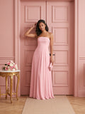 Sexy Petal Chiffon A-Line Off-the-Shoulder Backless Ankle-Length Bridesmaid Dress
