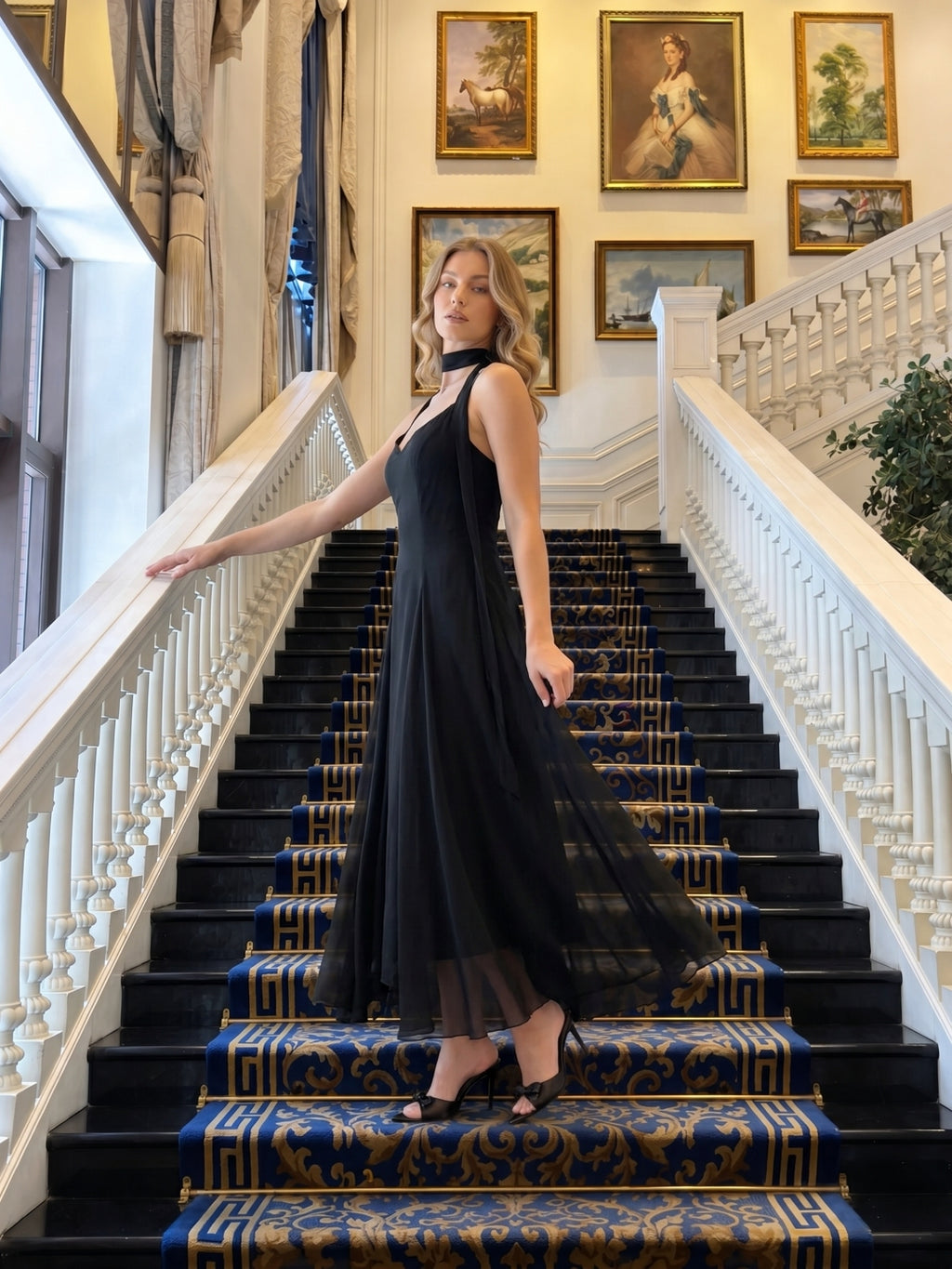 Simple Black Chiffon A-Line Sweetheart Ankle-Length Bridesmaid Dress