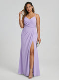 Simple Mauve Chiffon A-Line Sweetheart Backless with Ruffle Accents Ankle-Length Plus Size Bridesmaid Dress