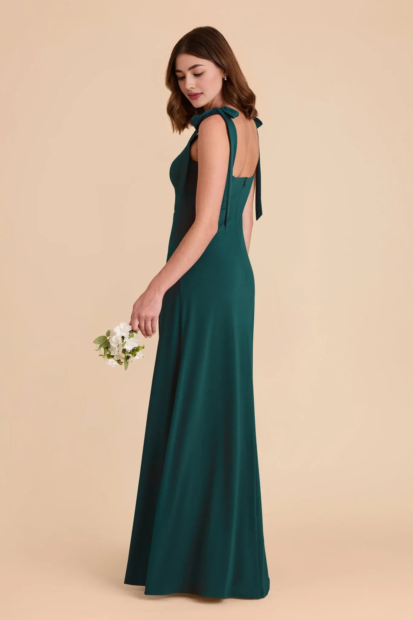 Simple Sheath/Column Square Neck Sleeveless Slit Maxi Bridesmaid Dress