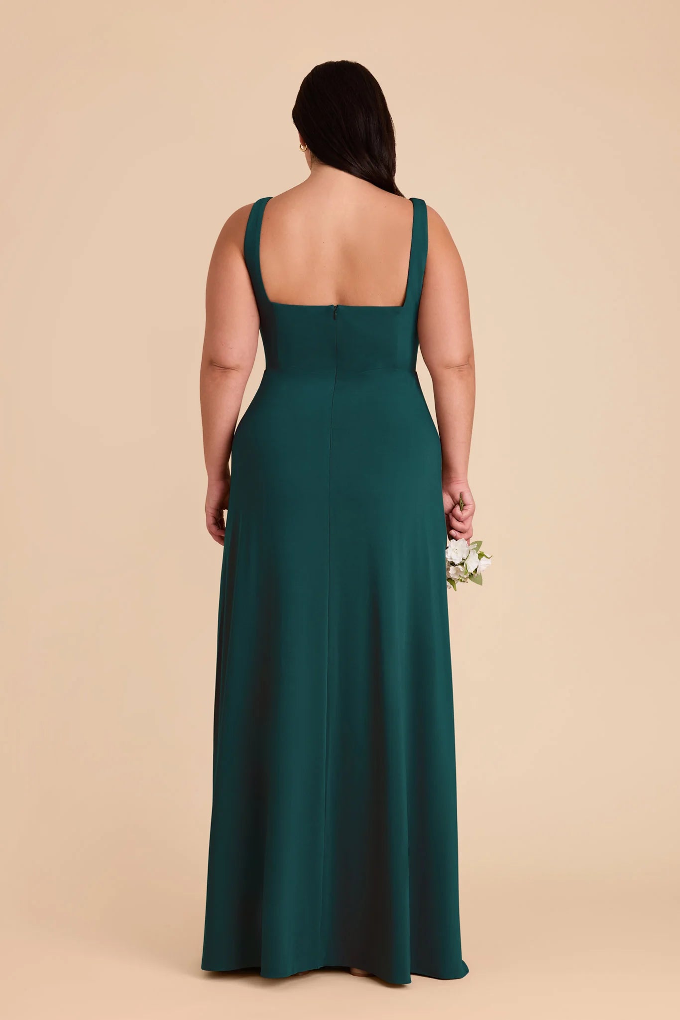 Simple Sheath/Column Square Neck Sleeveless Slit Maxi Bridesmaid Dress