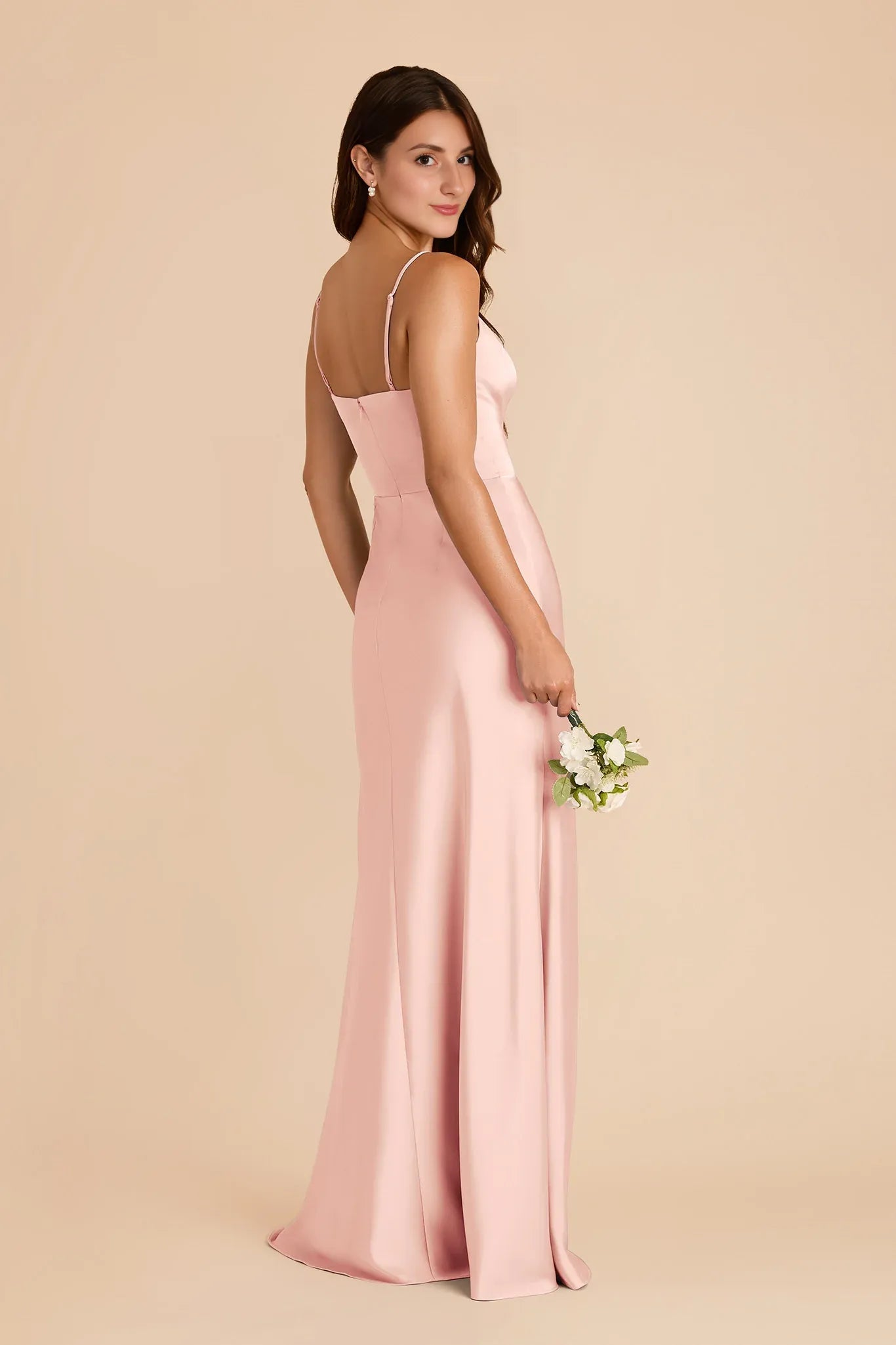 Sleek Sheath Satin Sweetheart Spaghetti Strap Zipper Back Floor Length Bridesmaid Dress