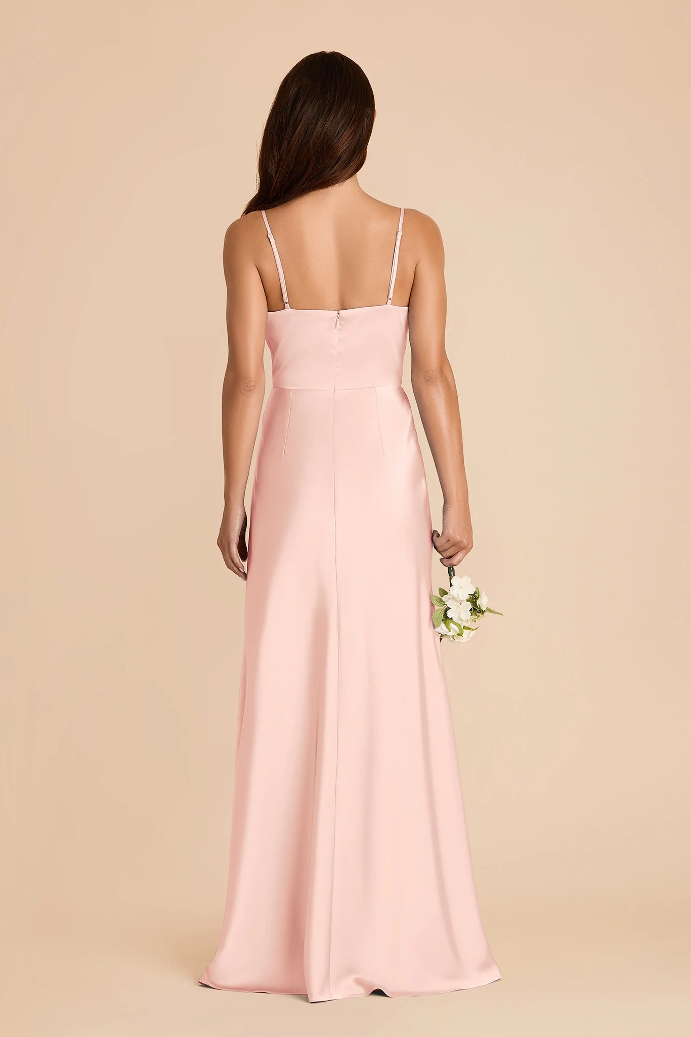 Sleek Sheath Satin Sweetheart Spaghetti Strap Zipper Back Floor Length Bridesmaid Dress