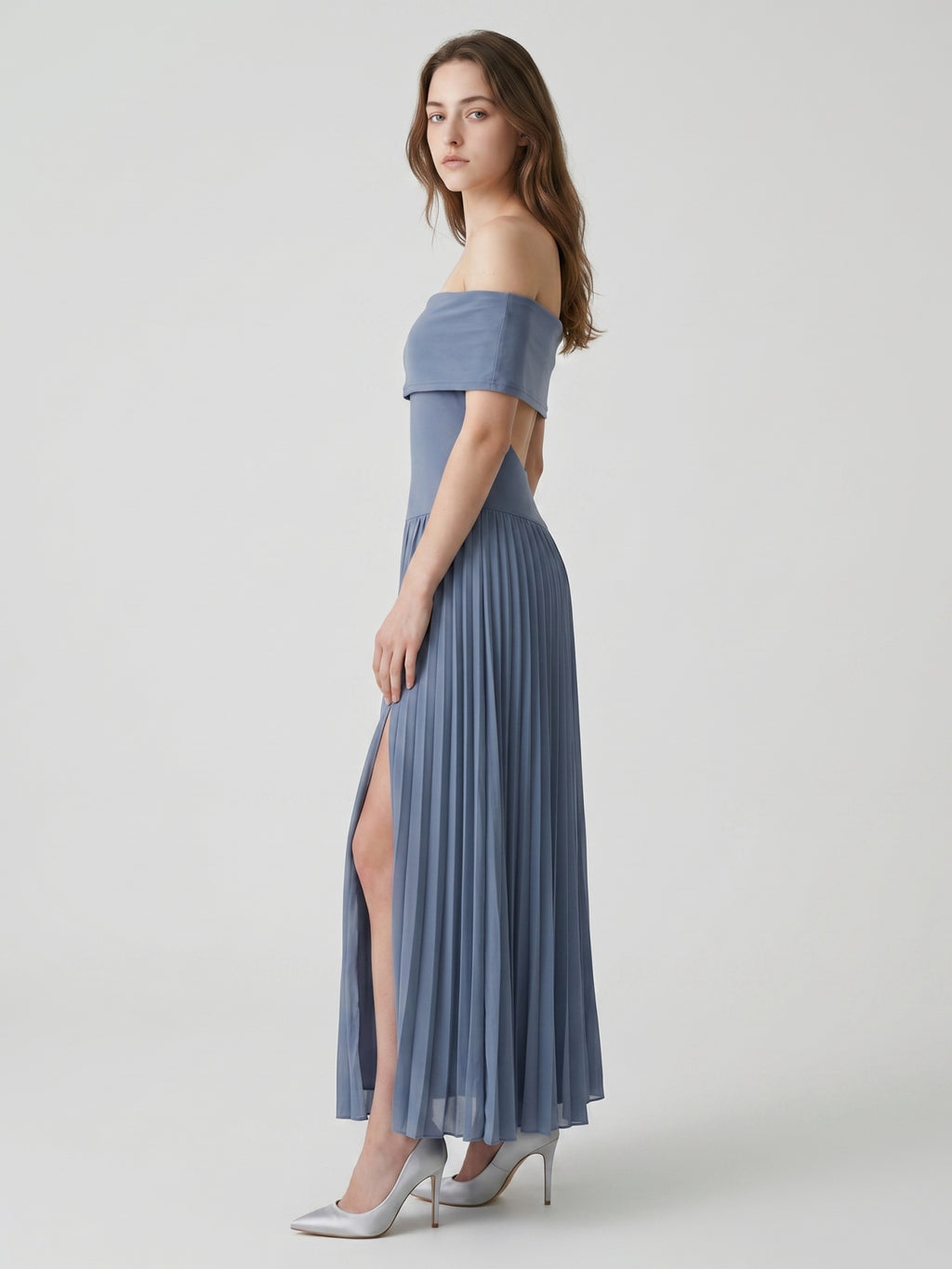 Stormy Chiffon A-Line Off-the-Shoulder Side Zip Ankle-Length Bridesmaid Dress