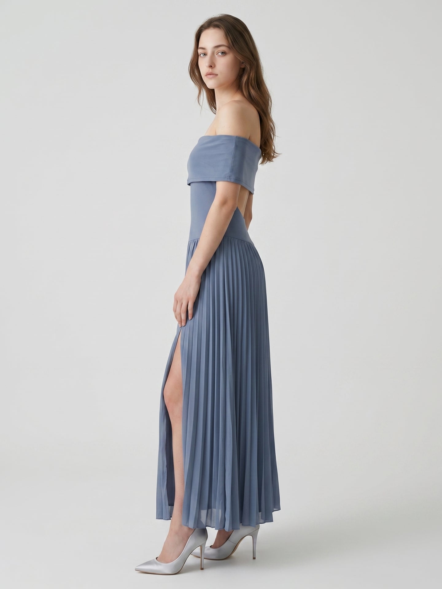 Stormy Chiffon A-Line Off-the-Shoulder Side Zip Ankle-Length Bridesmaid Dress