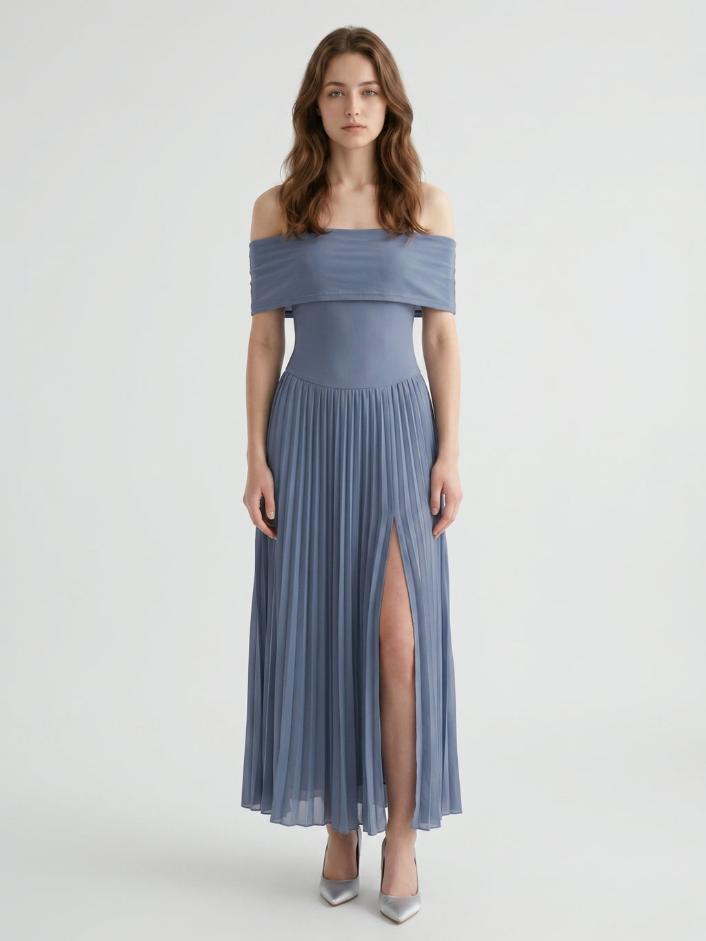Stormy Chiffon A-Line Off-the-Shoulder Side Zip Ankle-Length Bridesmaid Dress