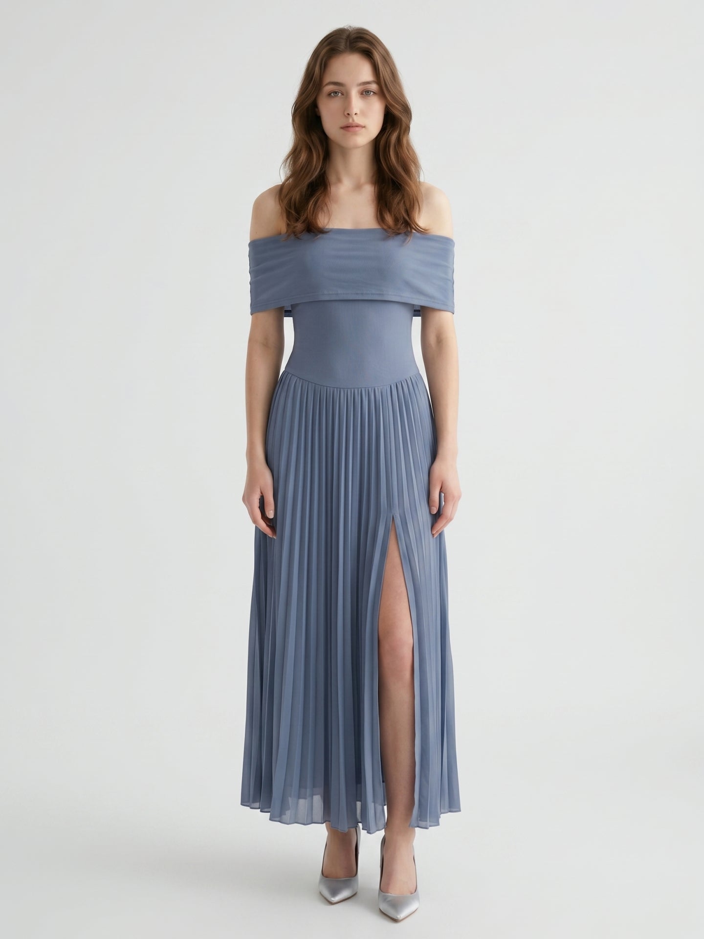 Stormy Chiffon A-Line Off-the-Shoulder Side Zip Ankle-Length Bridesmaid Dress