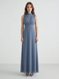 Stormy Chiffon A-Line Scoop Neck Back Zip Floor-Length Bridesmaid Dress