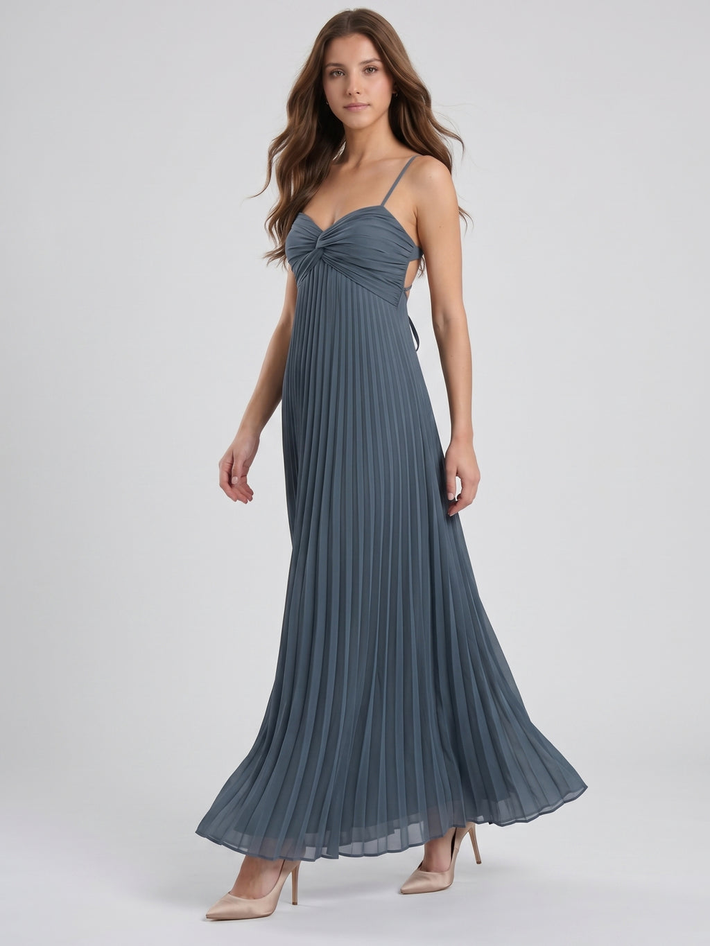 Stormy Chiffon A-Line Sweetheart Lace-up Floor-Length Bridesmaid Dress