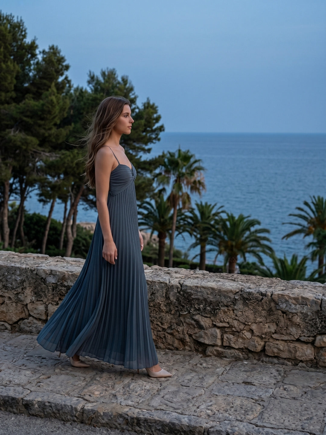 Stormy Chiffon A-Line Sweetheart Lace-up Floor-Length Bridesmaid Dress