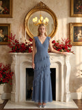 Stormy Chiffon Mermaid V-Neck V-Back Floor-Length Bridesmaid Dress
