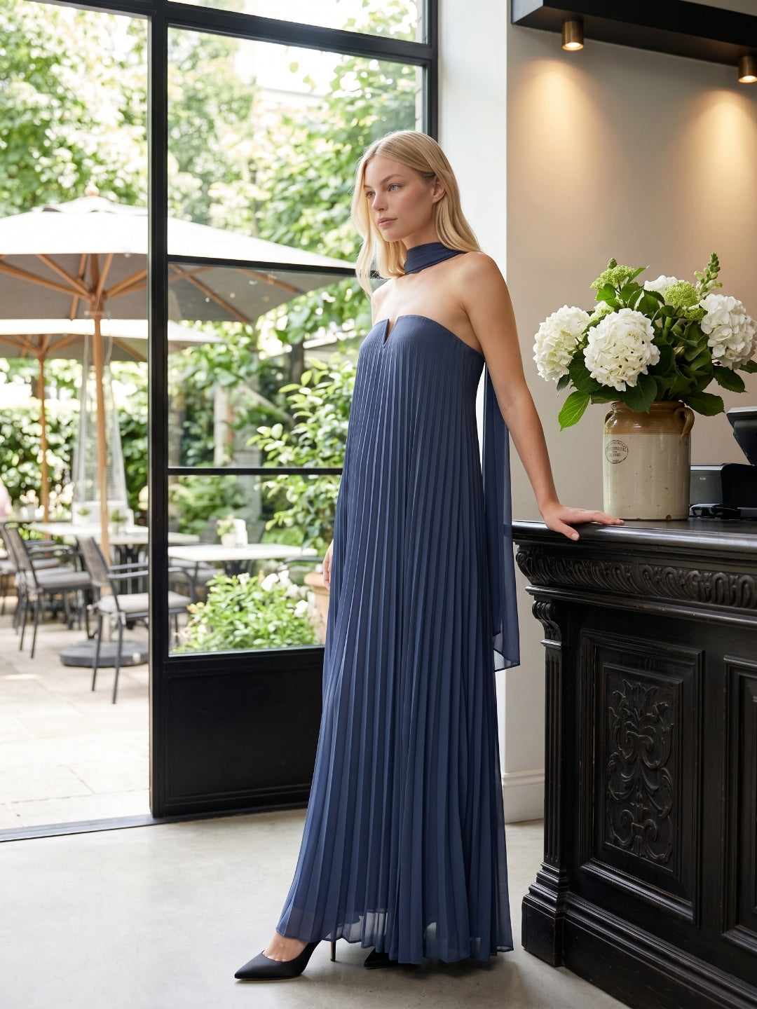 Stormy Chiffon Sheath Straight Neck Back Zip Floor-Length Bridesmaid Dress