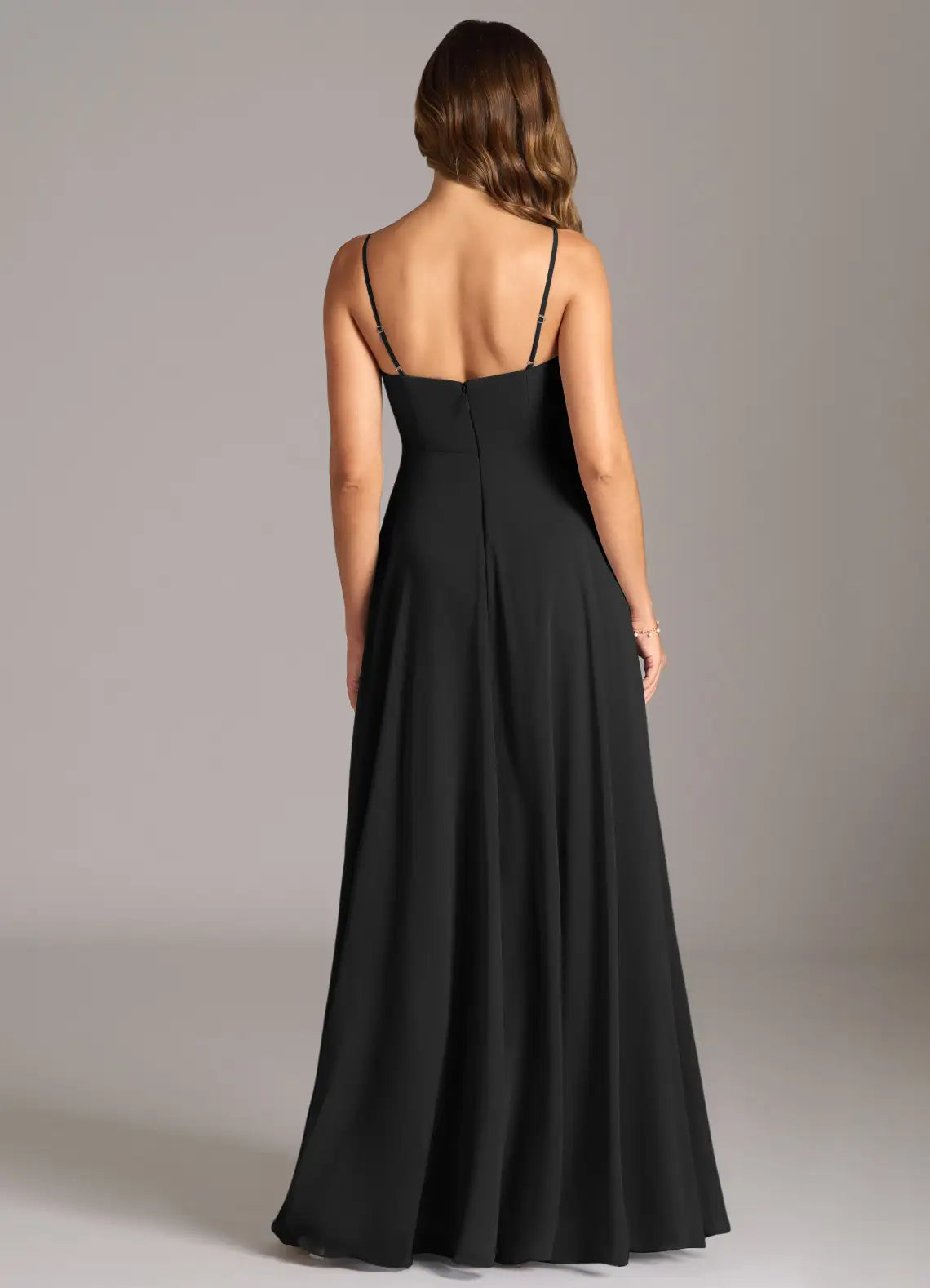 Timeless Bridesmaid Dress with Spaghetti Straps, V-Neckline and Hidden Pockets