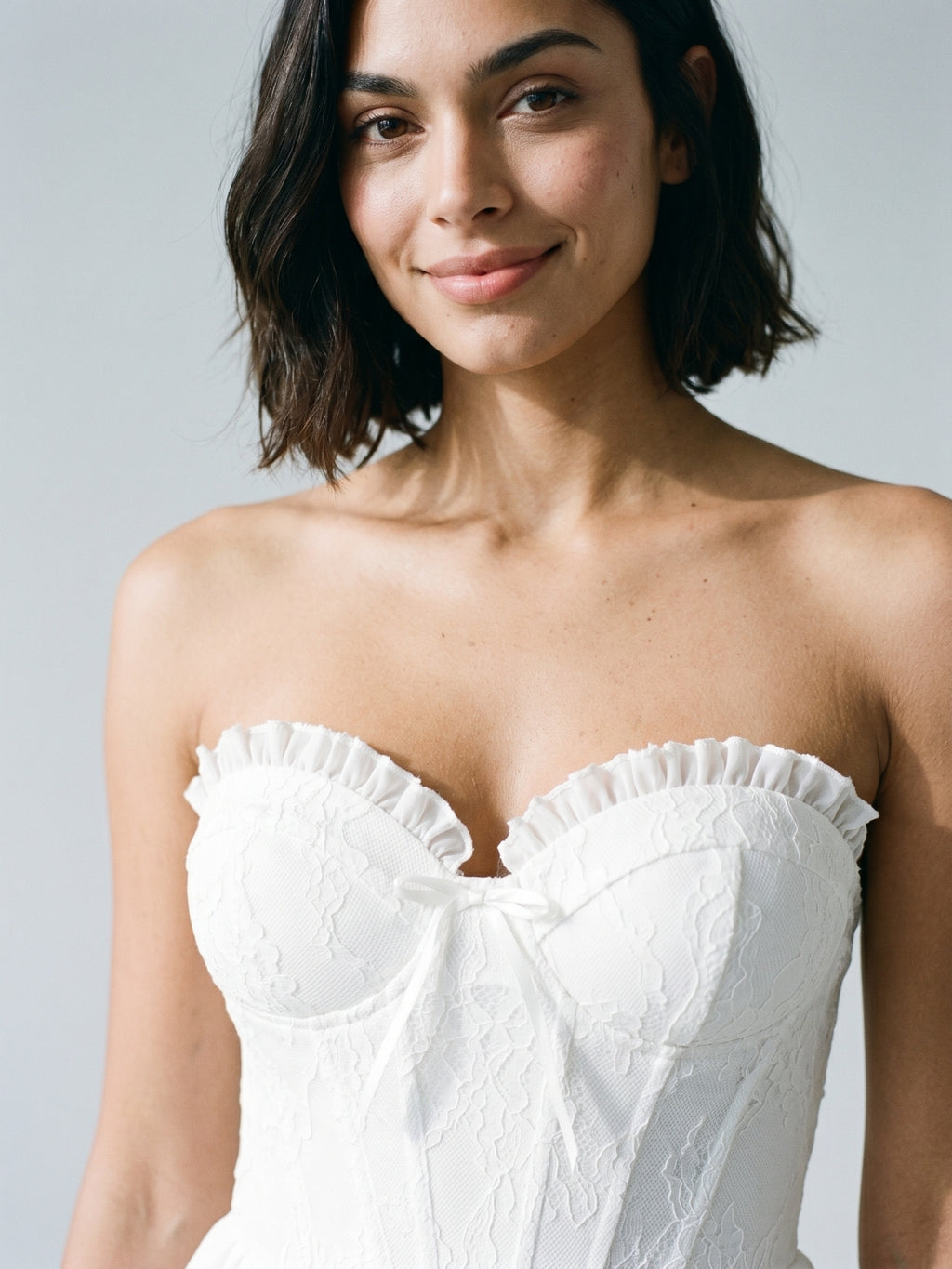 White Chiffon A-Line Sweetheart Back Zip Mini Homecoming Dress with Ruffles
